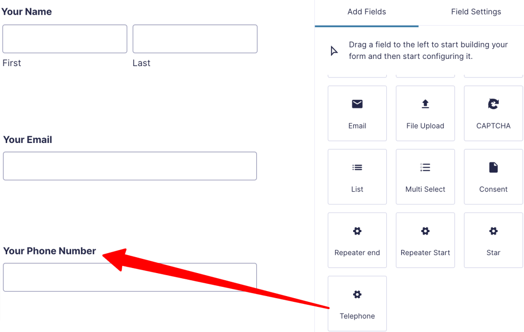 Document Gravity Forms International Telephone Mask Input Field