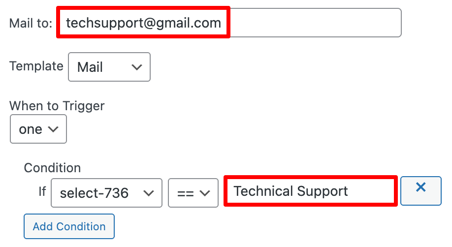 Email Routing Conditional Logic for contact form 7