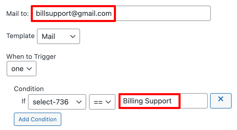 conditional email logic