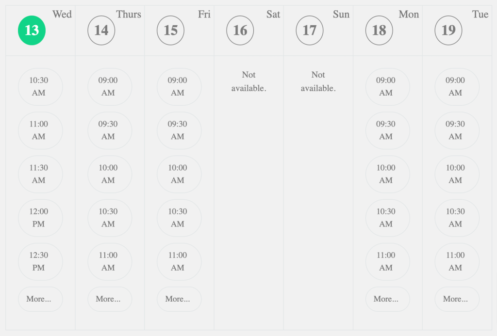 Default Time Slot Step: