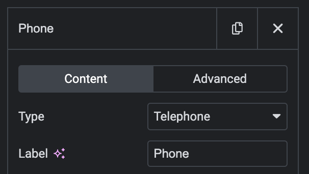  create a field "Phone" and set the Telephone type.