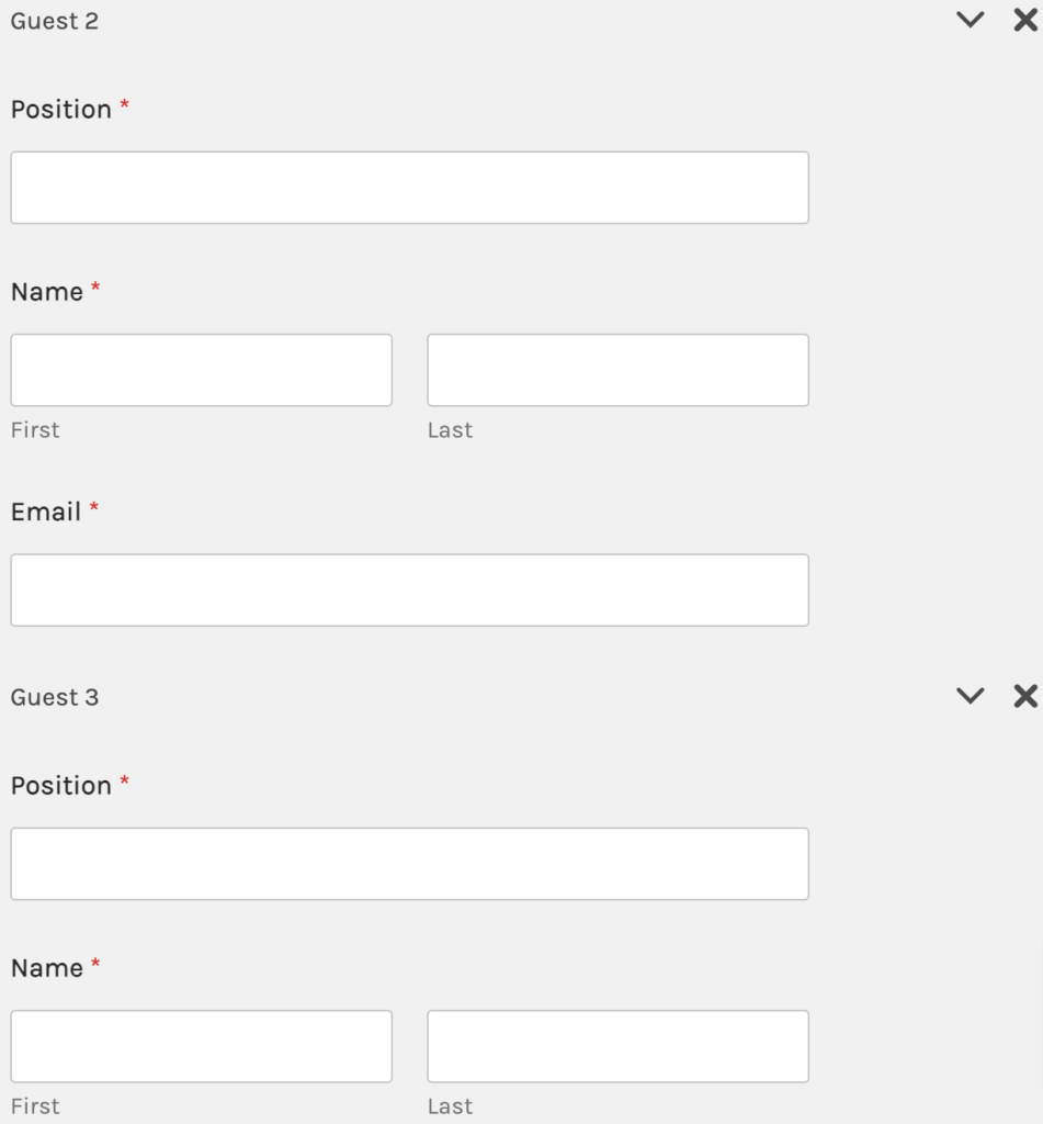 Attendee Information repeater fields wpforms