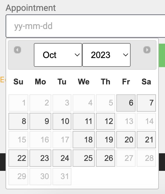 restrict dates