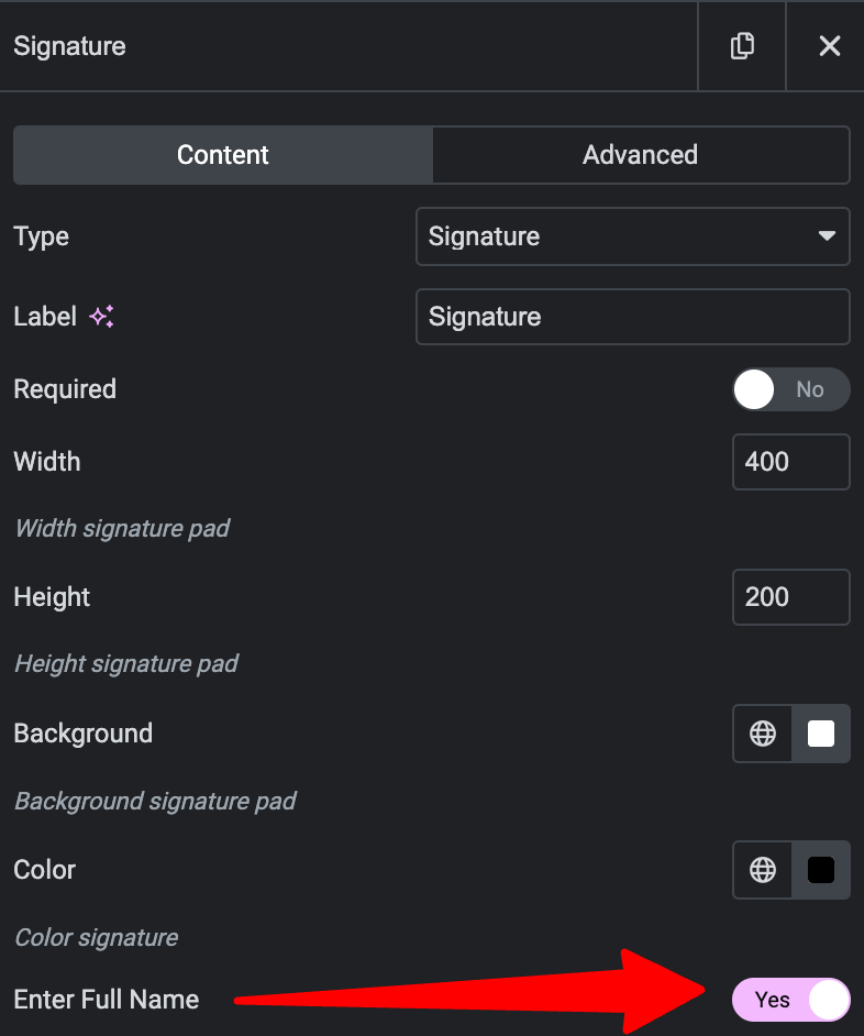 Customize the Signature Field