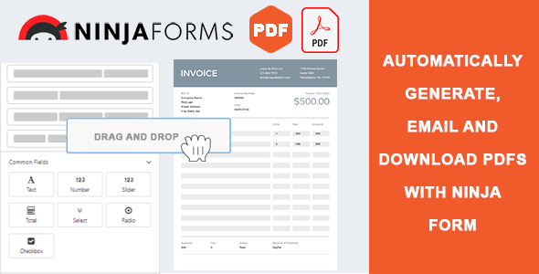 PDF for Ninja Forms + Drag and Drop Template Builder Pro