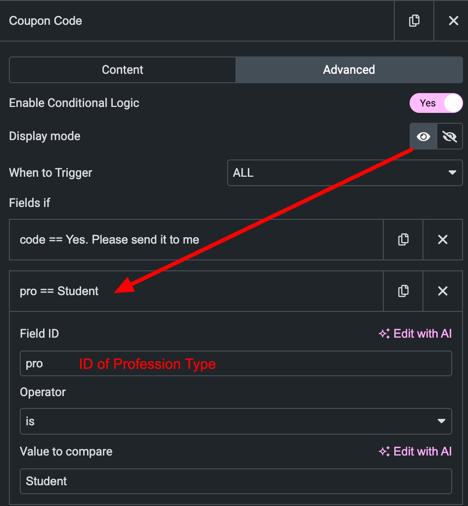 create complex conditional logic for elementor