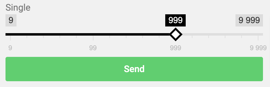 custom value for range slider