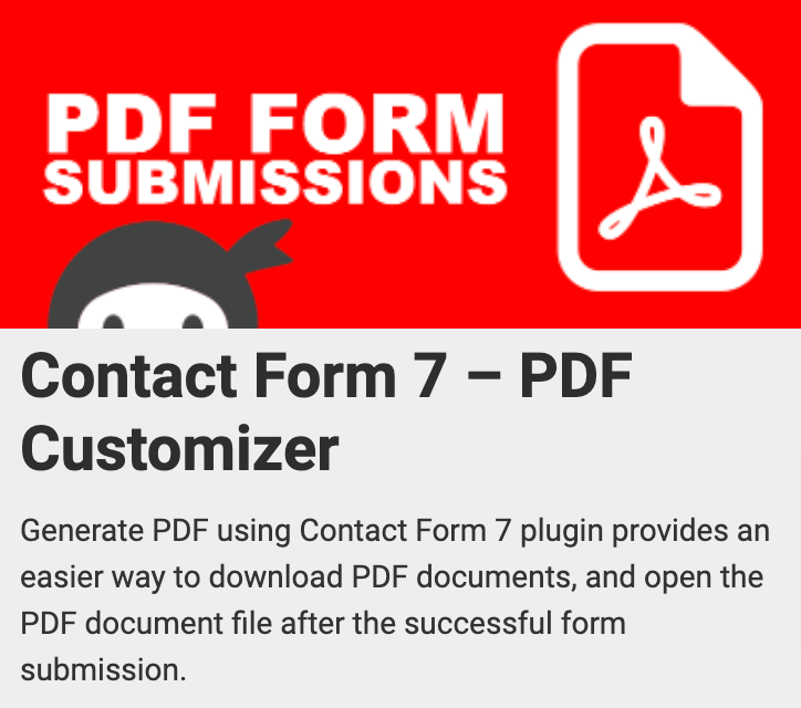 CONTACT FORM 7 PDF BUILDER