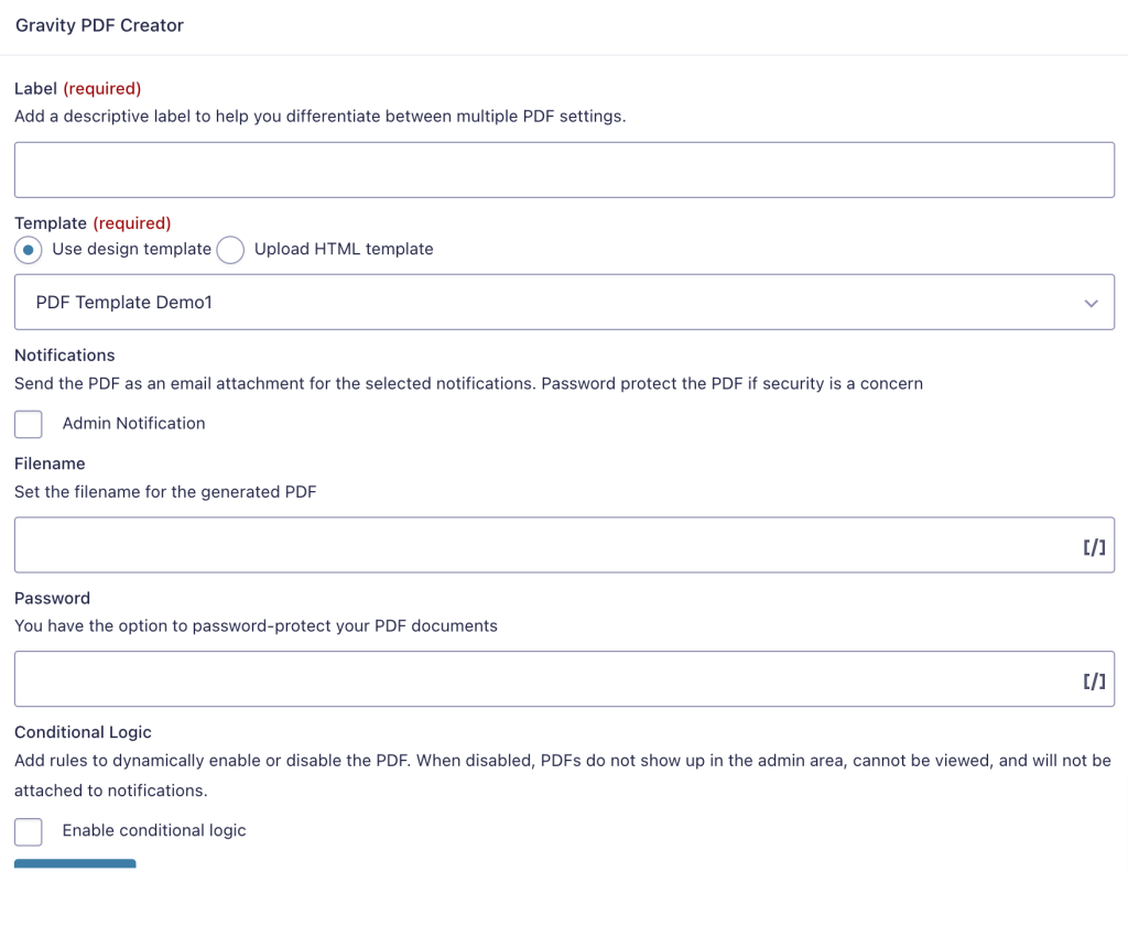 convert Gravity Forms entries into PDF