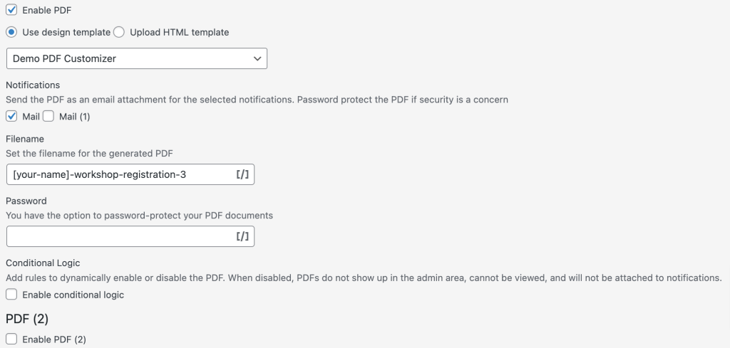 Turn Contact Form 7 entries into a PDF via email