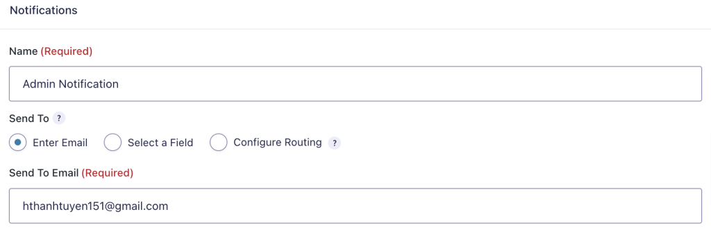 Settings to send Gravity Forms as a PDF via email