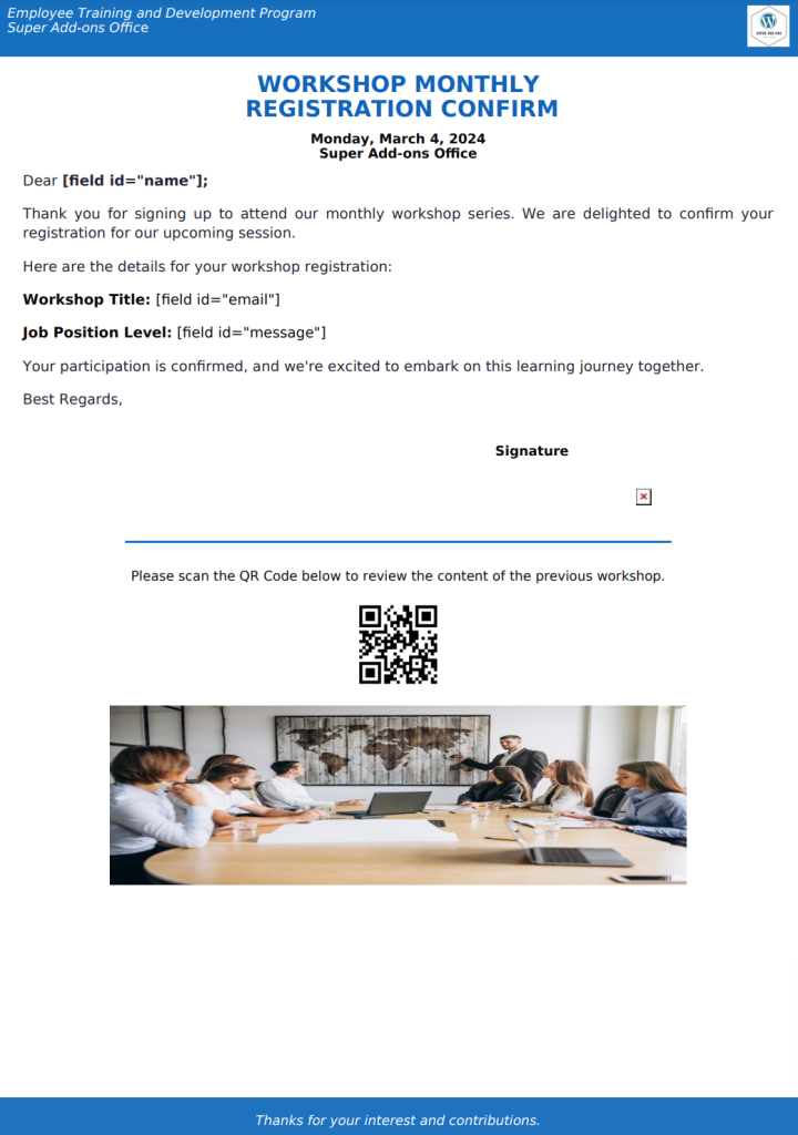 create a pdf template for wpforms
