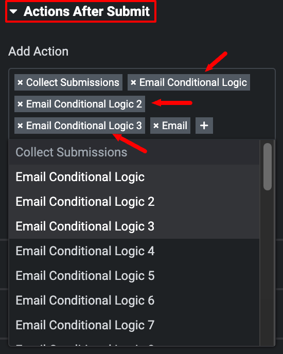 set conditional notification email for elementor