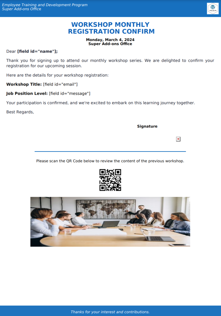 pdf template for elementor form