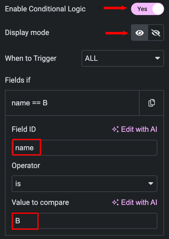 set conditional notification email for elementor