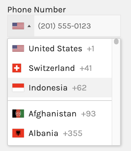 preferred international phone  countries list for contact form 7