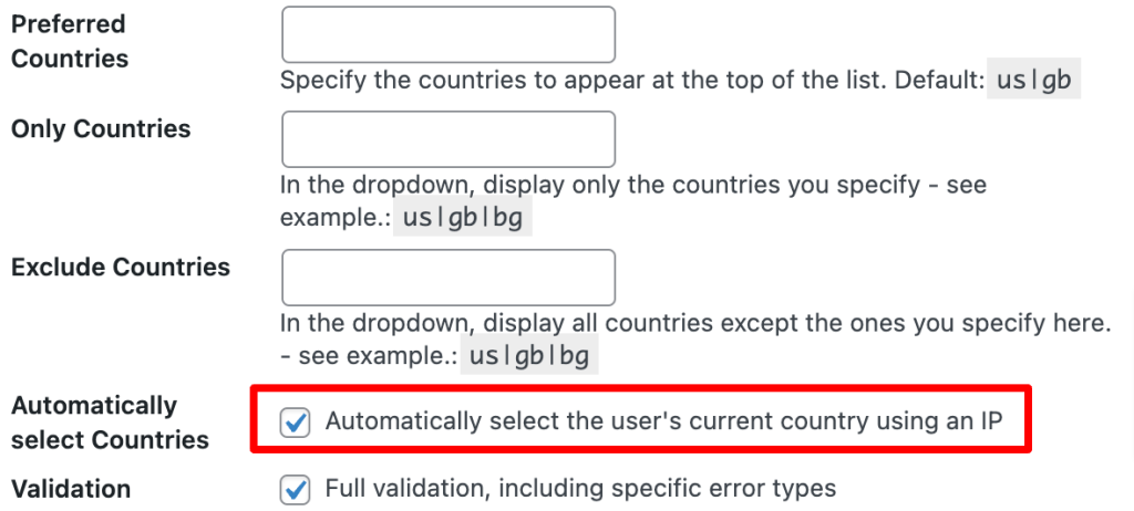 How to automatically select a country based on IP?