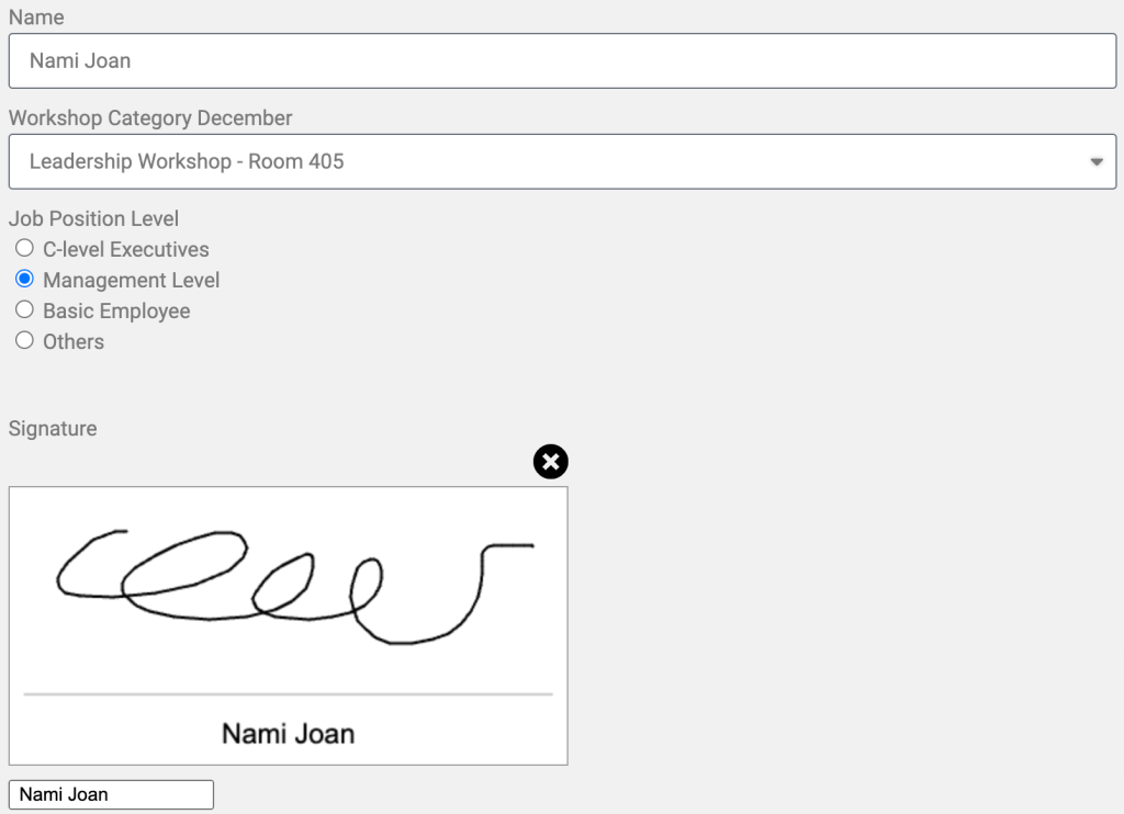 Test the form