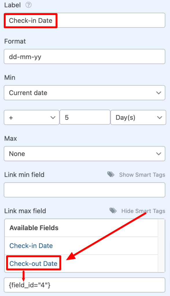 add 2 dependent date pickers