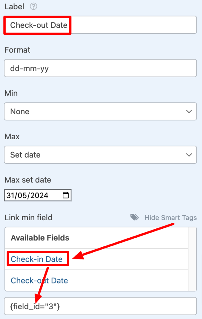 add 2 dependent date pickers