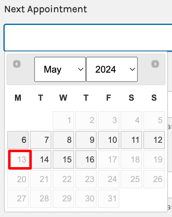 add an exception date for wpform restrict date