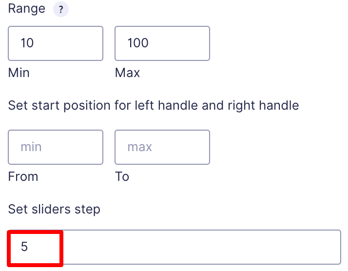 Set Slider Step for gravity range slider