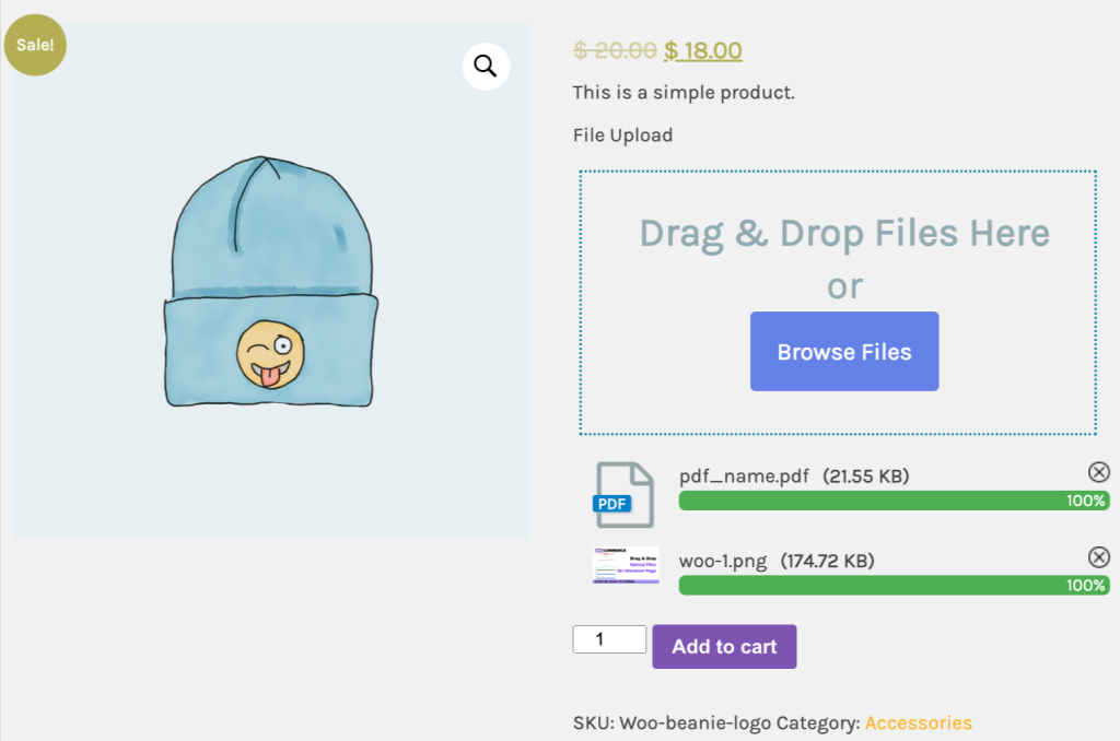 upload file for WooCommerce Product 