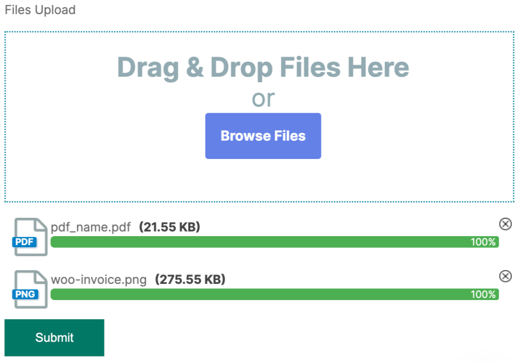 Demo Contact Form 7 Drag and Drop Multiple Files Upload