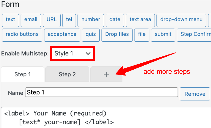 add more steps for Contact Form 7 Multi-Step Pro 