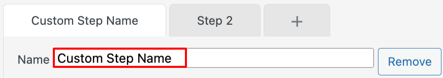  customize the step's title.