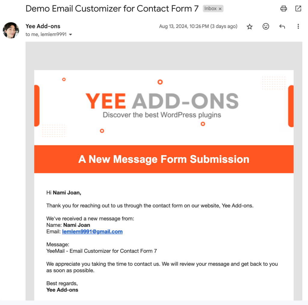 Testing the Email Customization