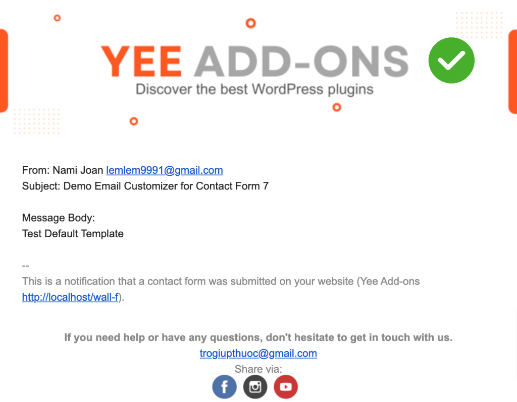 email template for contact form 7