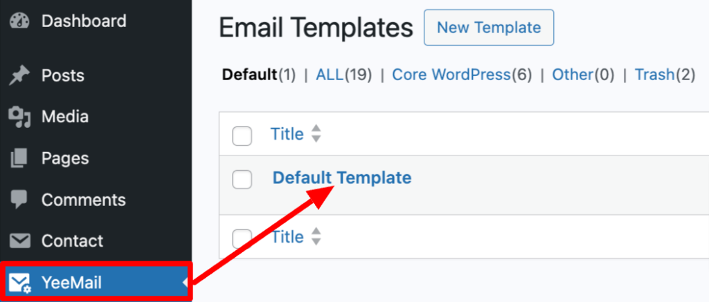 Access yeemail - email customizer