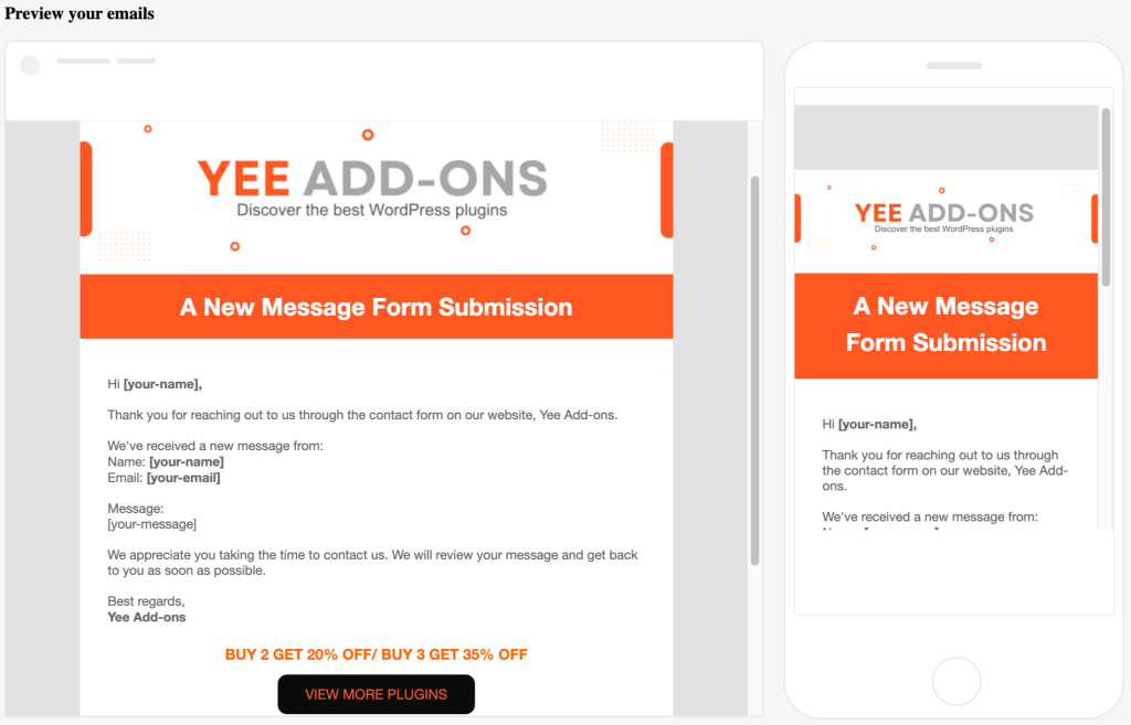 Previewing the Eamil Template