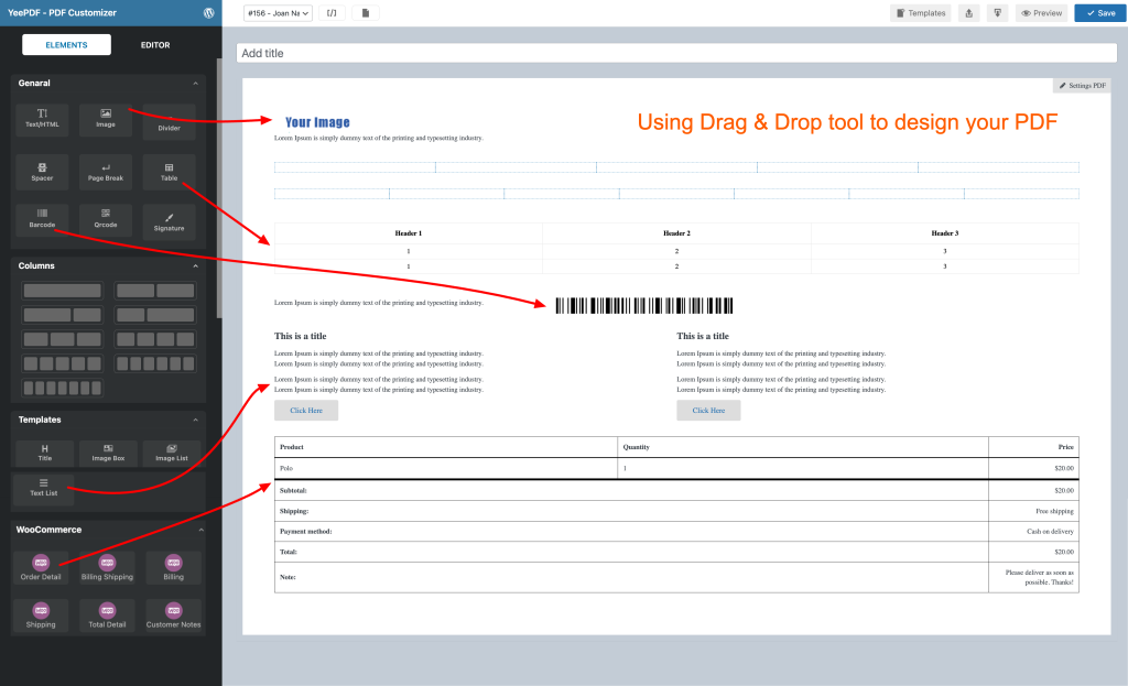 Customize your PDF Invoice Template