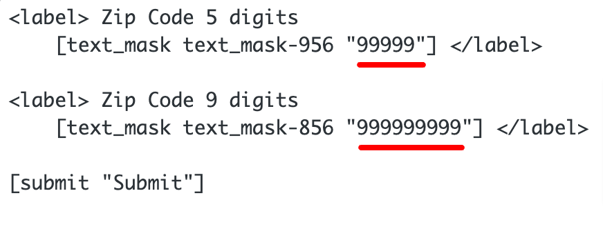Custom input masks for zip code field