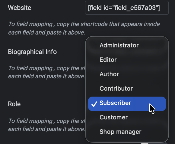 Role Assignment for user registration