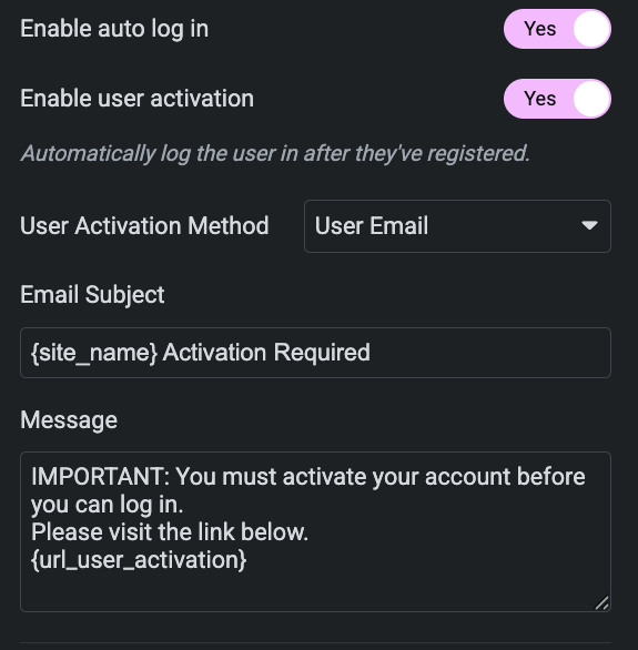 User Activation Method by manual and email