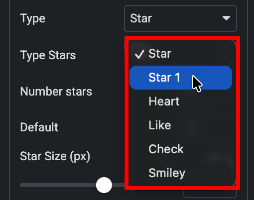 choose type star
