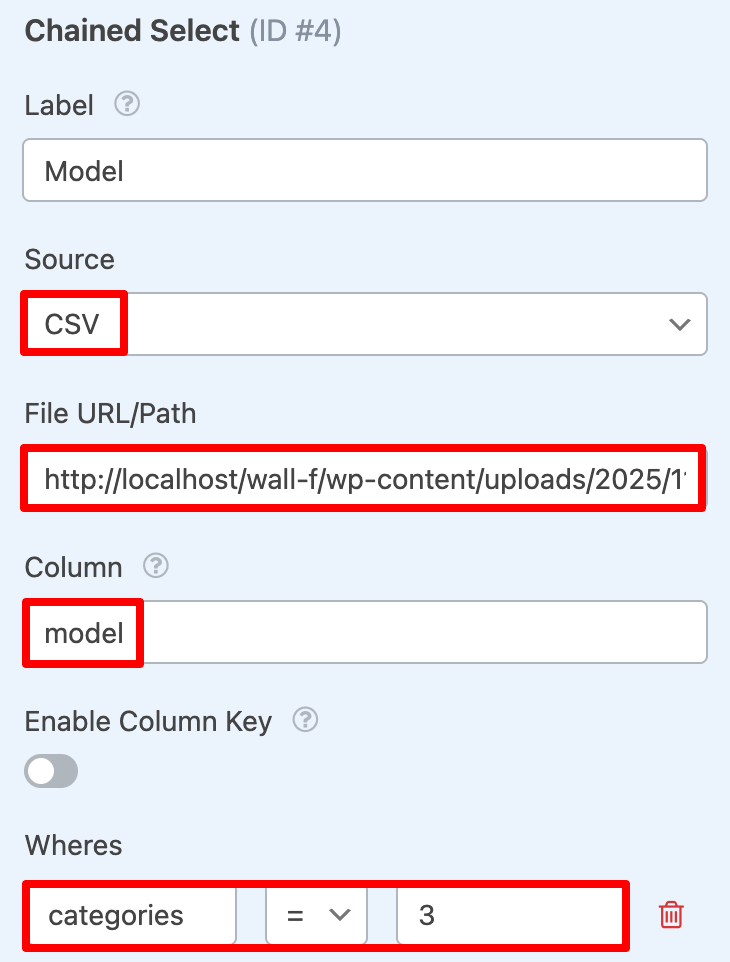 Chained Select Using a CSV File
