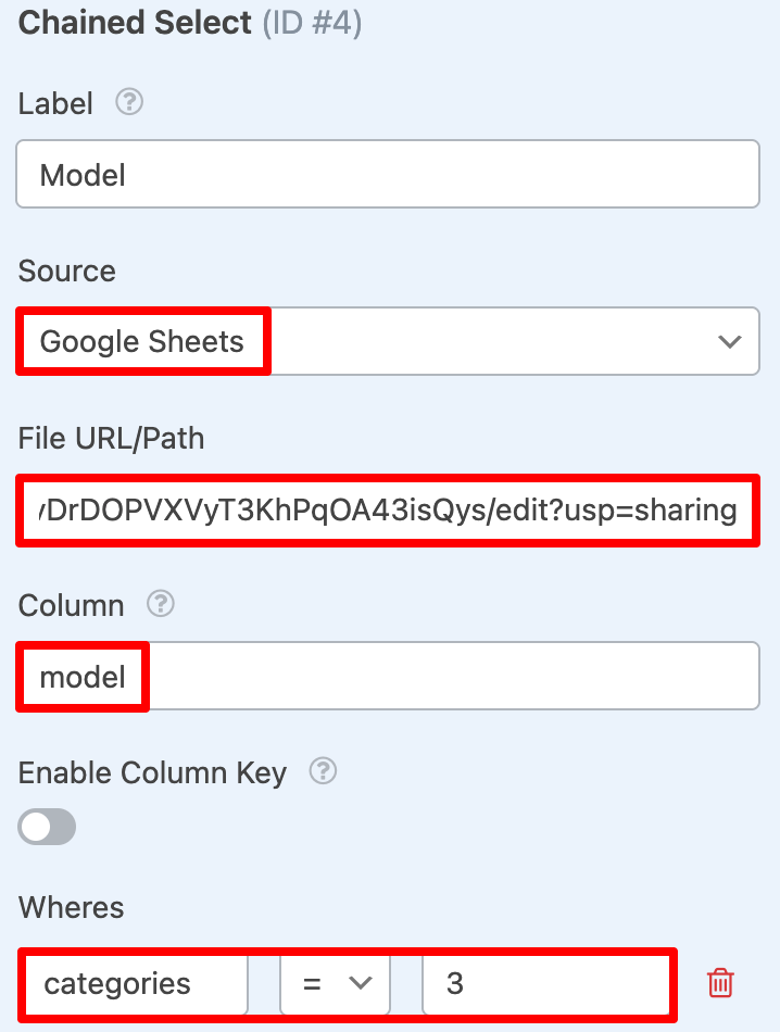 Chained Select Using Google Sheets