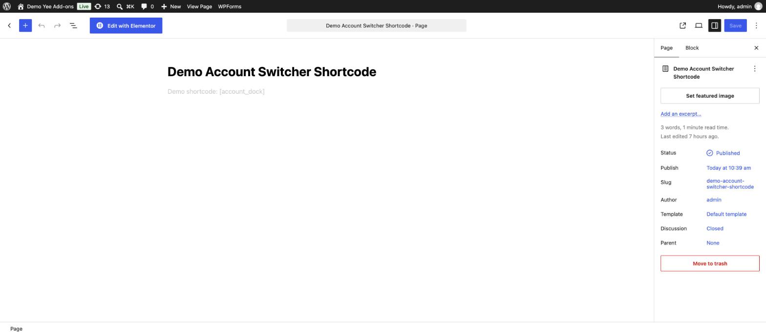Inserting the shortcode in the block editor