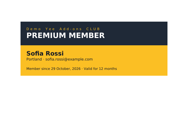 The membership card PDF for Sofia Rossi